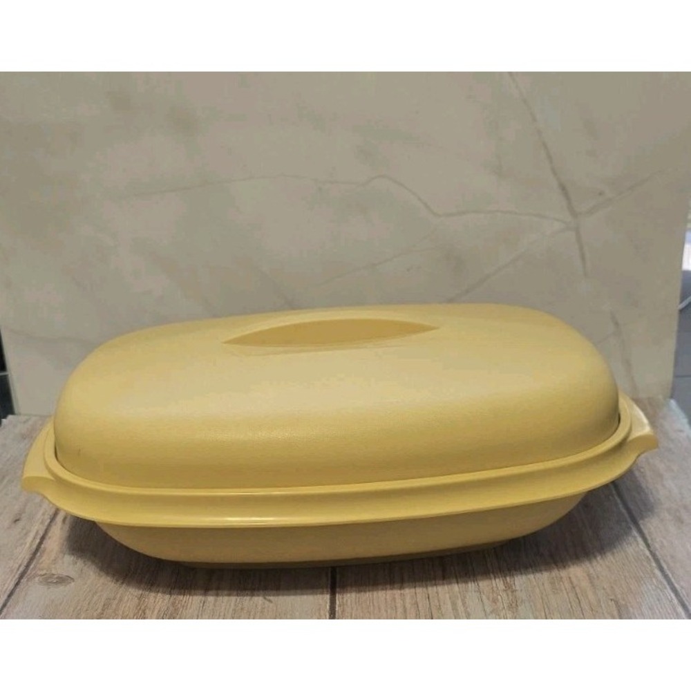 Vintage Tupperware Microwave Three Piece Steamer Harvest Gold